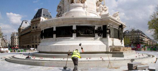 Travaux d'aménagement urbain Place de la République, Paris